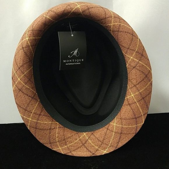 MEN'S MONTIQUE STINGY BRIM PLAID FEDORA HAT. - Picture 6 of 7
